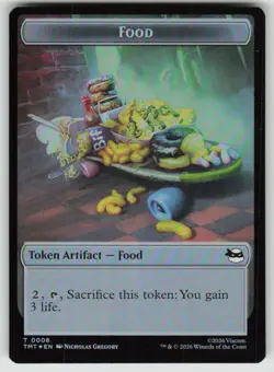 MTG NINJA TURTLE SPIRIT // FOOD TOKEN 3 // 8 TMNT NM FOIL - Image 1