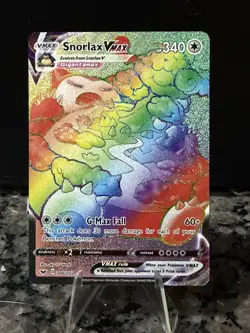 Snorlax VMAX 206/202 Rainbow Rare Sword & Shield Pokemon Card - Image 1