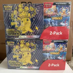 (LOT OF 2) Pokemon Surging Sparks ETB & Booster Bundle Costco 2-Pack Sealed - Image 1