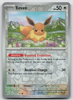 Eevee 143/191 Surging Sparks Pokemon Reverse Holo NM Common - Image 1