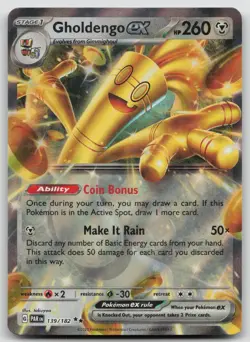 Gholdengo ex 139/182 Paradox Rift Pokemon Holo NM Double Rare - Image 1