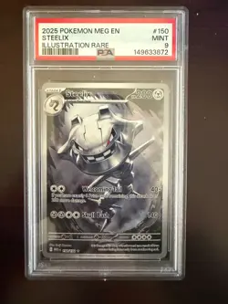 Pokemon 2025 Steelix 150/132 Illustration Rare Mega Evolution PSA 9 - Image 1