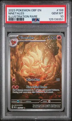 Pokemon 2023 Ninetales 199/197 Illustration Rare Obsidian Flames GEM MINT PSA 10 - Image 1