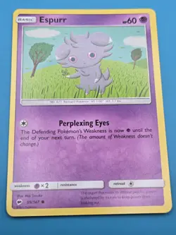 Pokemon TCG Burning Shadows Regular Espurr 59/147 LP - Image 1