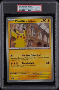 PIKACHU AT THE MUSEUM PKMN X NATURAL HISTORY-JMB Pokemon Mega Evolution PSA 8.0 - Image 1