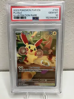 2023 POKEMON PAR EN-PARADOX RIFT ILLUSTRATION RARE #193 PLUSLE PSA 10 - Image 1