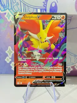 Delphox V 027/196 Ultra Rare Pokemon SWSH11: Lost Origin English Near Mint - Image 1