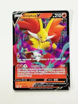 Delphox V 027/196 Ultra Rare Pokemon SWSH11: Lost Origin English Near Mint - Image 3