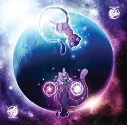 2 Player Cloth Playmat Mew Mewtwo Pokemon - Image 1