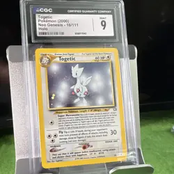 CGC 9 Togetic Holo Neo Genesis 16/111 English Stage 1 60 HP Pokemon TCG - Image 1