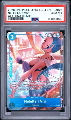 2026 One Piece OP14-EB04 EN Nefeltari Vivi Alternate Art #EB04-025 PSA 10 - Image 1