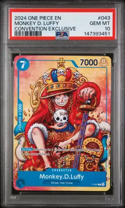2024 ONE PIECE PROMOS CONVENTION EXCLUSIVE #043 MONKEY D. LUFFY PSA 10 - Image 1