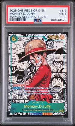 2025 ONE PIECE OP13-CARRYING ON HIS WILL #118 MONKEY D. LUFFY PSA 9 - Image 1