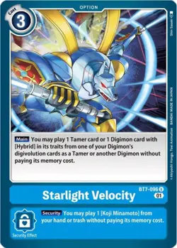 BT7-096 Starlight Velocity Uncommon Near Mint Digimon Card - Image 1