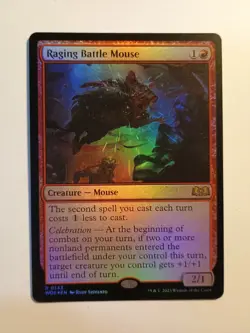 Raging Battle Mouse Foil 0143 Mtg Magic The Gathering Rare WOE NM - Image 1