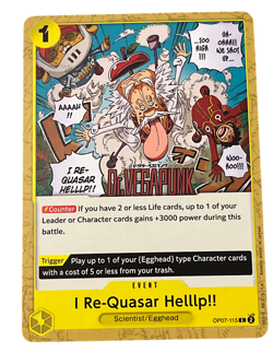 One Piece Card Game OP07-115 I Re-Quasar Helllp!! Event - Yellow - Image 1