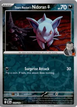 Team Rocket's Nidoran F 114/182 Reverse Holo SV10: Destined Rivals Pokemon Card - Image 1