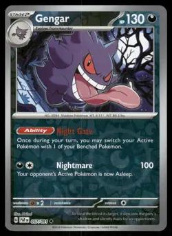 Pokemon Paldean Fates Gengar 057/091 Uncommon REVERSE HOLO Near Mint - Image 1