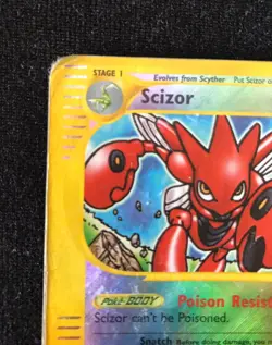 Pokemon TCG Scizor Reverse Holo 32/147 Aquapolis HP/DMG Condition WOTC 2003 - Image 3