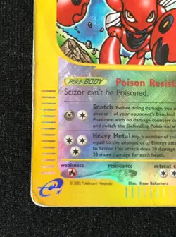 Pokemon TCG Scizor Reverse Holo 32/147 Aquapolis HP/DMG Condition WOTC 2003 - Image 5