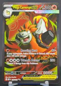 Pokemon Mega Camerupt ex #156/132 English Mega Evolution Ultra Rare Full Art - Image 1