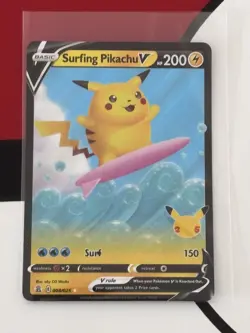 Pokemon Celebrations - Surfing Pikachu V 008/025 Near Mint - Image 5