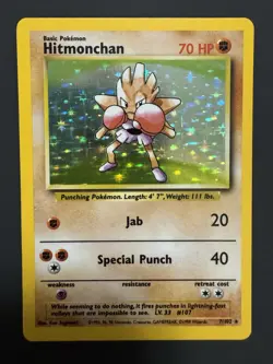 Hitmonchan | Rare | 7/102 | Base Set | Holo | LP- | Vintage 1999 | WOTC Pokemon - Image 1