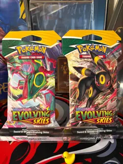Pokemon 2 x Evolving Skies Sleeved Booster Pack sealed - 1x Umbreon 1x Rayquaza - Image 1