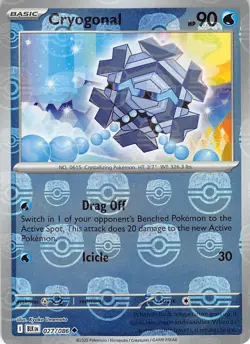 Cryogonal (Master Ball Pattern) 027/086 Uncommon Black Bolt Pokemon Near Mint - Image 1