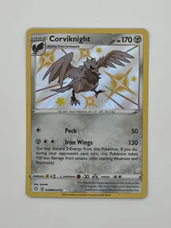 Pokemon TCG Corviknight SV089/SV122 Shining Fates Shiny Holo Rare 2021 EN - Image 2