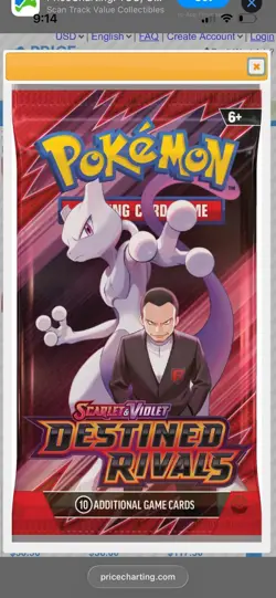 Pokemon TCG Destined Rivals Booster Pack Lot 21 Packs English - Image 3