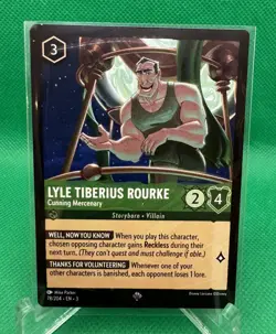 Disney Lorcana: Into the Inklands Lyle Tiberius Rourke 78/204 Super Rare - Image 1