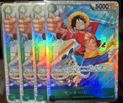 One Piece Card Game Monkey D Luffy PRB02-005 SR Super Rare Playset x4 Japan NM - Image 2