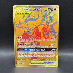 Reshiram & Charizard GX SM247 Sm Holo Gold Card Tag Team Promo B - Image 1