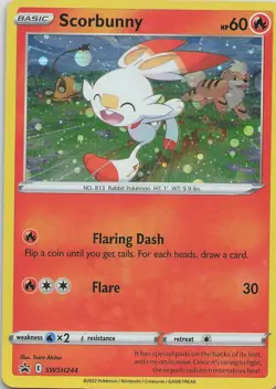 Scorbunny - (Cosmos Holo) Holo Promo SWSH: Sword & Shield Promo Cards SWSH244 LP - Image 1