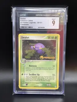 2004 SWALOT Prerelease Pokemon Card #50 50/101 EX Hidden Legends CGC 9 - Image 1