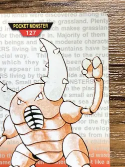 Pokemon Carddass Card Pinsir No. 127 Bandai Pocket Monsters Red ver. 1996 - Image 4