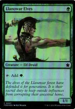 Llanowar Elves Foil C Foundations 227 NM - Image 1