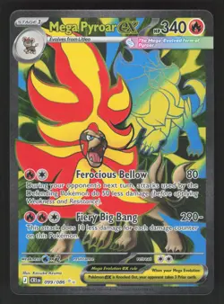 Mega Pyroar ex 099/086 Pokemon TCG ME04: Chaos Rising NM - Image 1