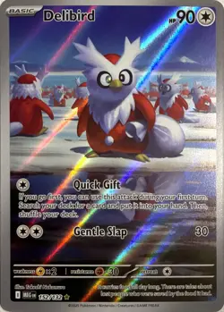 Pokemon TCG Delibird - 152/132 Holofoil ME01: Mega Evolution Illustration Rare - Image 1
