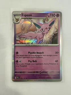 Pokemon Espeon 33/131 Prismatic Evolutions Rare Holo NM TCG - Image 1