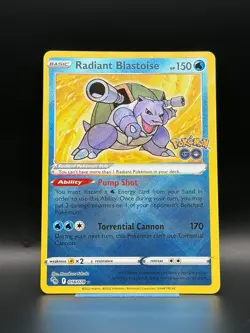 Radiant Blastoise Holofoil Radiant Rare Pokemon GO 018/078 NM Pokemon TCG - Image 1