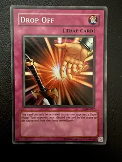 Yu-Gi-Oh! TCG Drop Off LOD-097 Legacy of Darkness Super Rare Trap Unlimited - Image 1