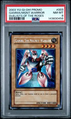 2003 Yu-Gi-Oh! Gamma the Magnet Warrior Duelist of Roses DOR Secret Rare PSA 8 - Image 1