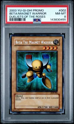 2003 Yu-Gi-Oh! Beta the Magnet Warrior Duelist of Roses DOR Secret Rare PSA 8 - Image 1