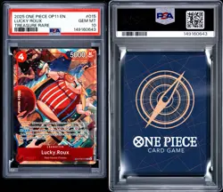 2025 ONE PIECE OP11-A FIST OF DIVINE SPEED #015 LUCKY ROUX TREASURE RARE PSA 10 - Image 3