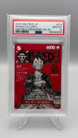 2025 One Piece Magazine Vol 20 Luffy Promo PSA 10 w/ Book ST21-014 - Image 2