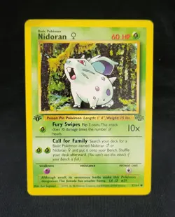 NIDORAN 57/64 (B) 1st Edition Jungle RARE Vintage WOTC Pokemon Card LP *READ* - Image 1