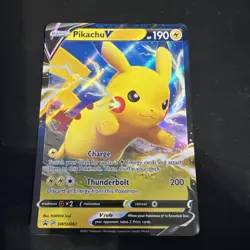 Pokemon Sword & Shield Black Star Promo Holo Card Pikachu V SWSH061 - Image 1