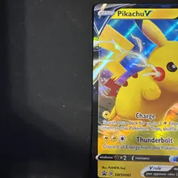 Pokemon Sword & Shield Black Star Promo Holo Card Pikachu V SWSH061 - Image 3